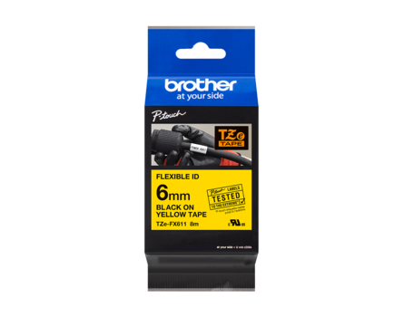 Páska Brother TZ-FX611 - originální (Černý tisk/žlutý podklad)