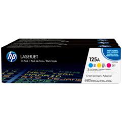 Toner HP 125A CYM, HP CF373AM, multipack (Azurová, purpurová, žlutá) - originální