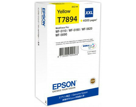 Cartridge Epson T7894 XXL, C13T789440 - originální (Žlutá)