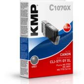 Cartridge Canon CLI-571GY XL, KMP - kompatibilní (Šedivá)