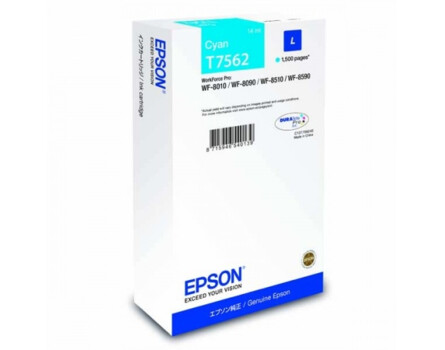 Cartridge Epson T7562 (L), C13T756240 - originální (Azurová)