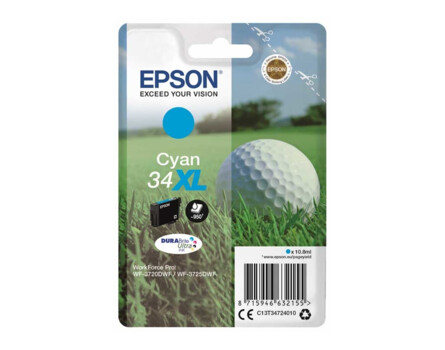 Cartridge Epson 34XL, C13T34724010 - originální (Azurová)