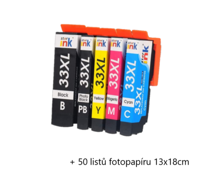 Starink kompatibilní cartridge Epson 33XL, T3357, C13T33574011 (2x Černá + 3x Barvy)