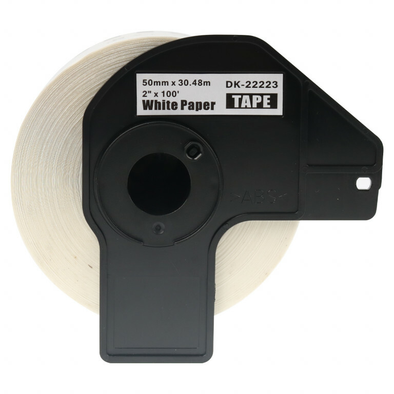 Lot De 5 Rouleaux D'Étiquettes Brother DK-22223 | 50 Mm X 30,48 M | Compatible QL-570, QL-700, QL-800 | Impression Thermique Blanche