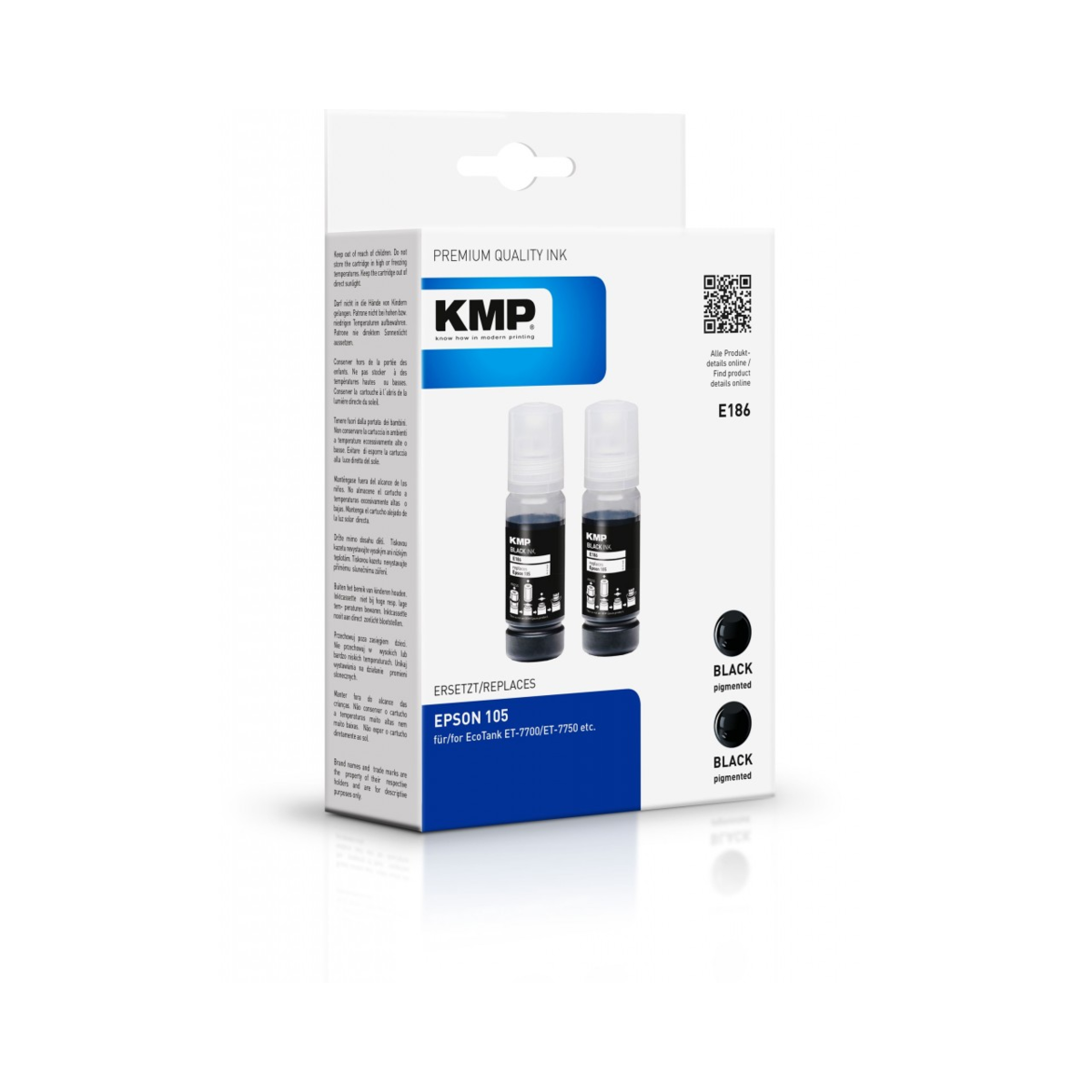 KMP KMP kompatibilní láhev s inkoustem Epson 105, Epson T00Q1 (2x Černá)