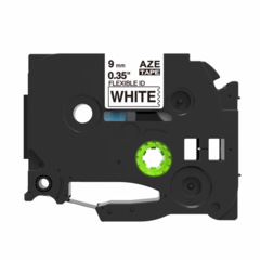 Kompatibilní páska Brother TZ-FX221/TZe-FX221, 9mm x 8m, flexi, černý tisk/bílý podklad