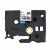 Kompatibilní páska Brother TZ-FX211/TZe-FX211, 6mm x 8m, flexi, černý tisk/bílý podklad
