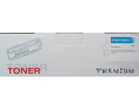 Kompatibilní toner HP 207X, HP W2211X s čipem (Azurový)