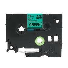 Tonery Náplně Kompatibilní páska Brother TZ-741 / TZe-741, 18mm x 8m, černý tisk / zelený podklad