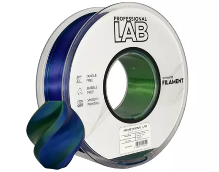 PLA SILK filament Professional Lab - 1kg - Tri Color, modrá, zelená, fialová