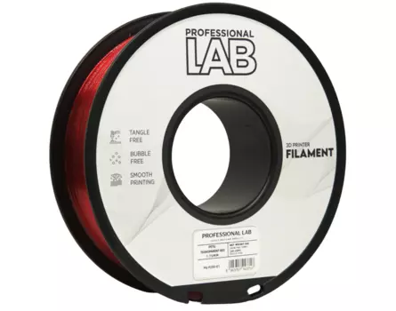 PETG filament Professional Lab - 1 kg červená transparentní