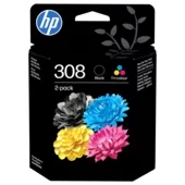 HP 308 Černá/Tříbarevná originální inkoustová kazeta 2-pack