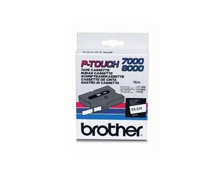 Páska Brother TX-231 - originální (Černý tisk/bílý podklad)