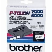 Páska Brother TX-231 - originální (Černý tisk/bílý podklad)