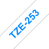 Páska Brother TZ-253 - originální (Modrý tisk/bílý podklad)