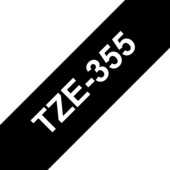 Páska Brother TZ-355 - originální (Bílý tisk/černý podklad)