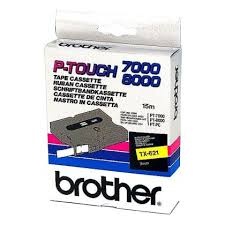 Brother TX-621, 9mm, černý tisk/žlutý podklad, O