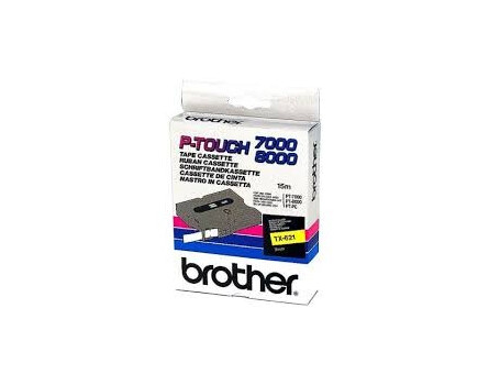 Páska Brother TX-621 - originální (Černý tisk/žlutý podklad)