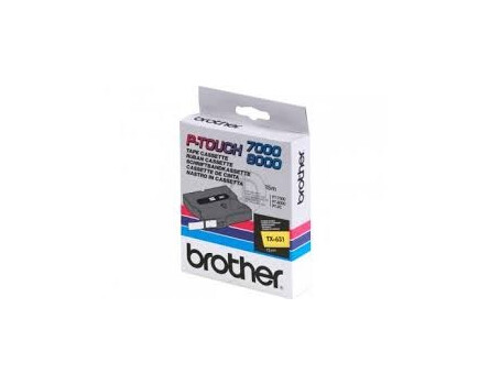 Páska Brother TX-631 - originální (Černý tisk/žlutý podklad)