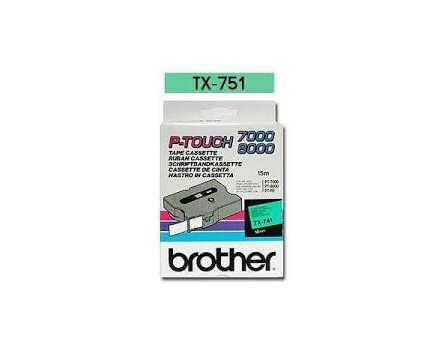 Páska Brother TX-751 - originální (Černý tisk/zelený podklad)