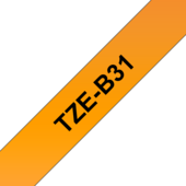Páska Brother TZ-B31 - originální (Černý tisk/signální oranžový podklad)