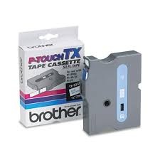 Páska do tiskárny štítků Brother TX-335, 12mm, bílý tisk/černý podklad, O