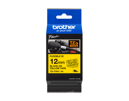 Páska Brother TZ-FX631 (Černý tisk/žlutý podklad)