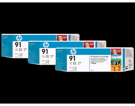 Cartridge Multi Pack HP 91, C9482A - originální (3ks, Světle šedá)