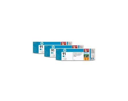 Cartridge Multi pack HP 91, C9483A - originální (3ks, Azurová)