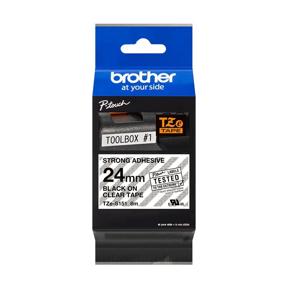 Páska do tiskárny štítků Brother TZ-S151, 24mm, černý tisk/průsvitný podklad, ex
