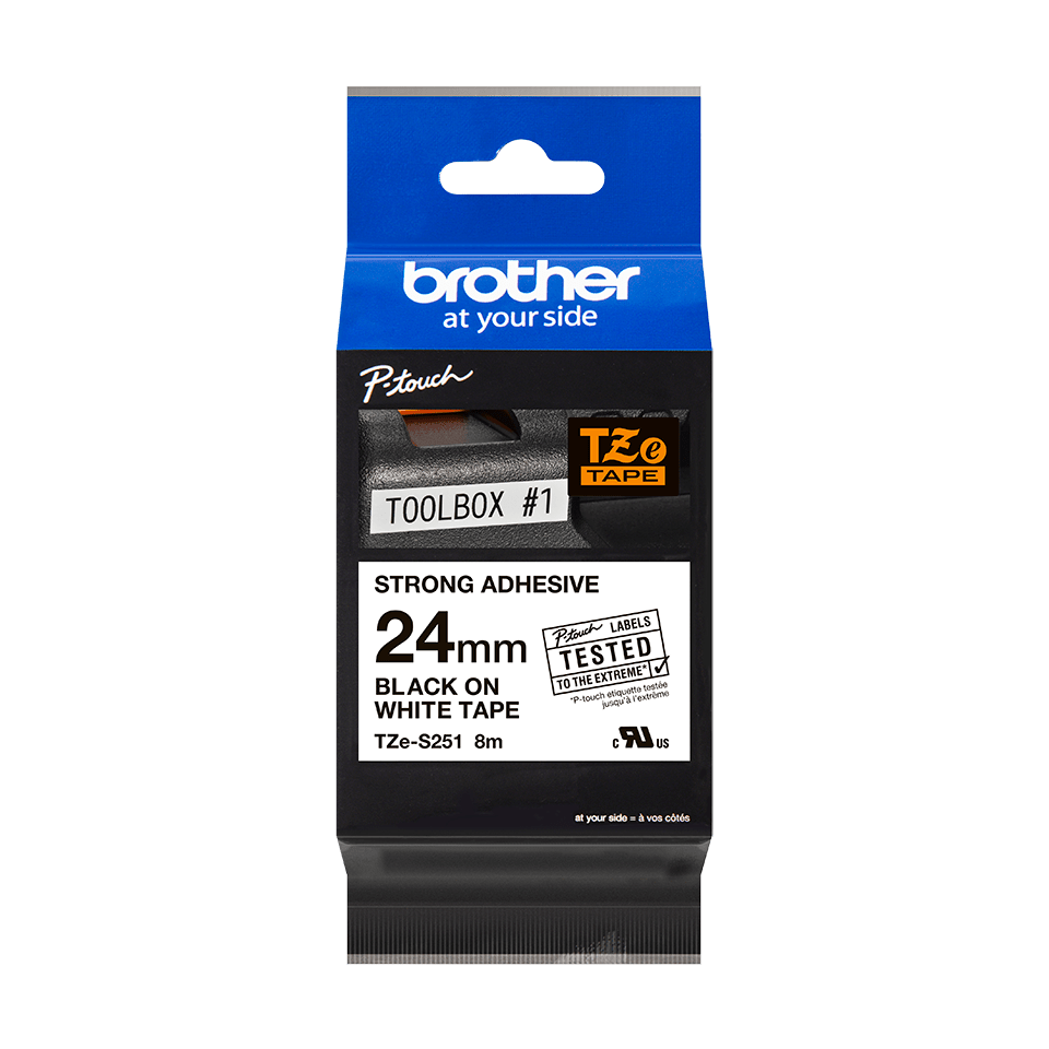 Páska do tiskárny štítků Brother TZ-S251, 24mm, černý tisk/bílý podklad, extrémn