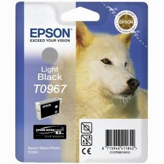 Tonery Náplně Inkoustová cartridge Epson Stylus Photo R2880, C13T09674010, světle černá, 1*13m