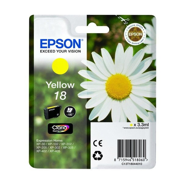 Tonery Náplně Epson T1804 Yellow