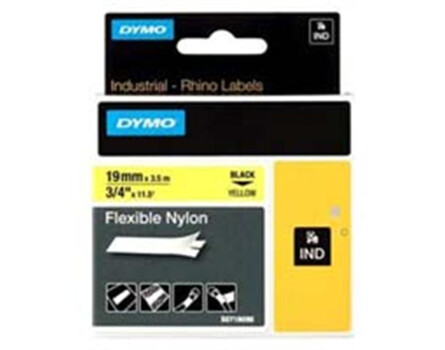 Páska Dymo 18490 (Černý tisk/žlutý podklad) RHINO ohebný nylon 1