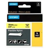 Páska Dymo 18490 (Černý tisk/žlutý podklad) RHINO ohebný nylon 1