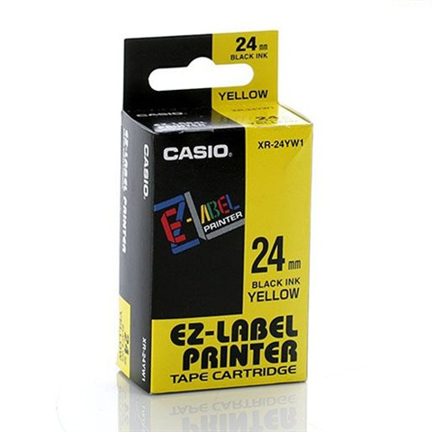 Tonery Náplně Páska Casio XR-24YW1 (Černý tisk/žlutý podklad) (24mm)