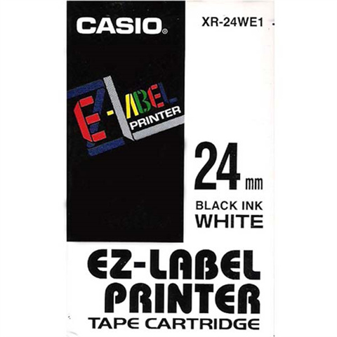 Tonery Náplně Páska Casio XR-24WE1 (Černý tisk/bílý podklad) (24mm)