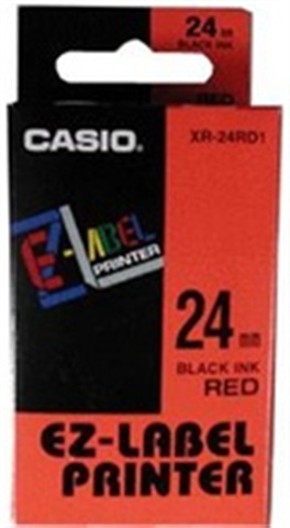 Tonery Náplně Páska Casio XR-24RD1 (Černý tisk/červený podklad) (24mm)
