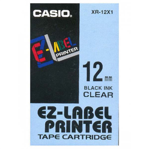 Tonery Náplně Páska Casio XR-12X1 (Černý tisk/průsvitný podklad) (12mm)
