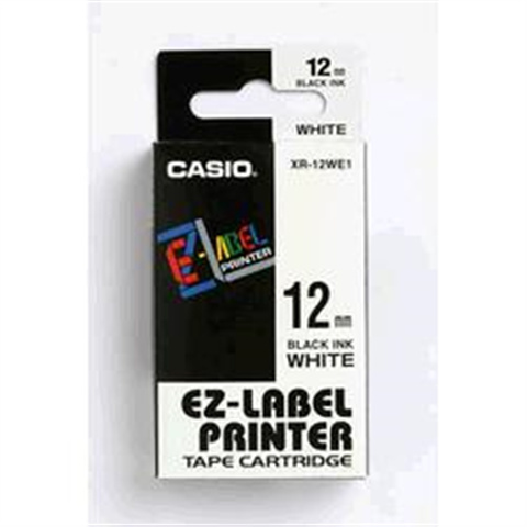 Tonery Náplně Páska Casio XR-12WE1 (Černý tisk/bílý podklad) (12mm)