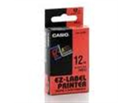 Páska Casio XR-12RD1 (Černý tisk/červený podklad) (12mm)