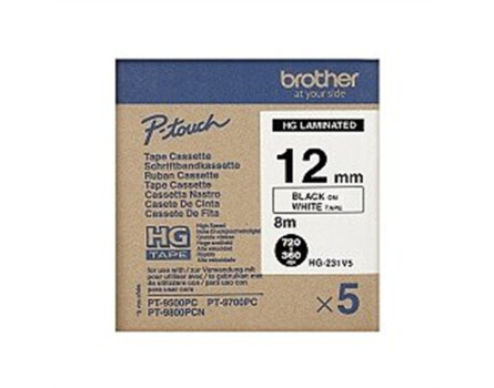 Páska Brother HGE231V5 - originální (Černý tisk/bílý podklad)