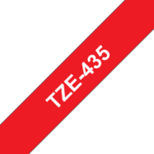 Páska Brother TZ-435 - originální (Bílý tisk/červený podklad)