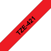 Páska Brother TZ-421 - originální (Černý tisk/červený podklad)