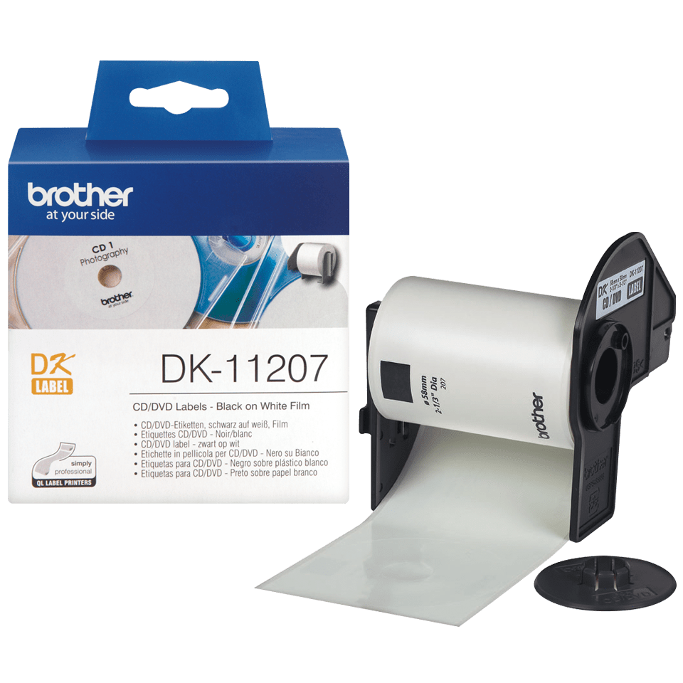 Brother DK-11207 \'CD, DVD štítek\' (58x58 mm, 100 ks)