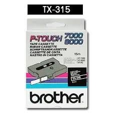 Páska Brother TX-315 (Bílý tisk/černý podklad)