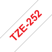 Páska Brother TZ-252 - originální (Bílý tisk/červený podklad)