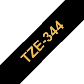 Páska Brother TZ-344 - originální (Zlatý tisk/černý podklad)