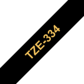 Páska Brother TZ-334 - originální (Zlatý tisk/černý podklad)