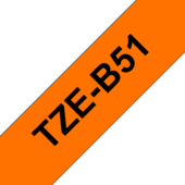 Páska Brother TZ-B51 - originální (Černý tisk/signální oranžový podklad)